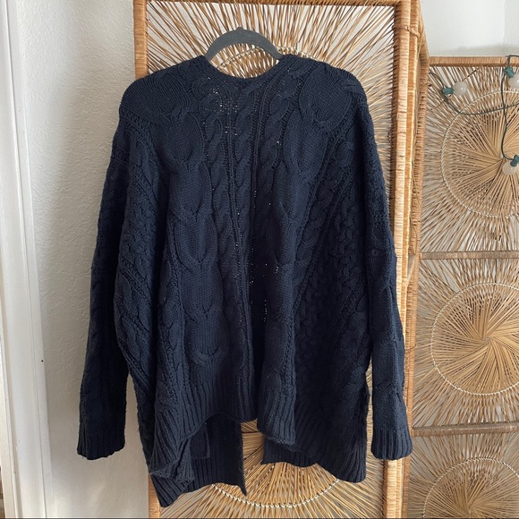 Navy blue knitted oversized sweater - Picture 5 of 5